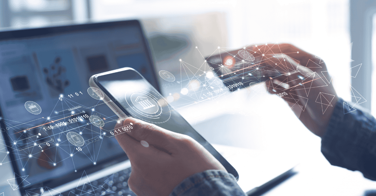 Persona realizando transacciones financieras online y monitoreando sus investments mediante banca digital segura.